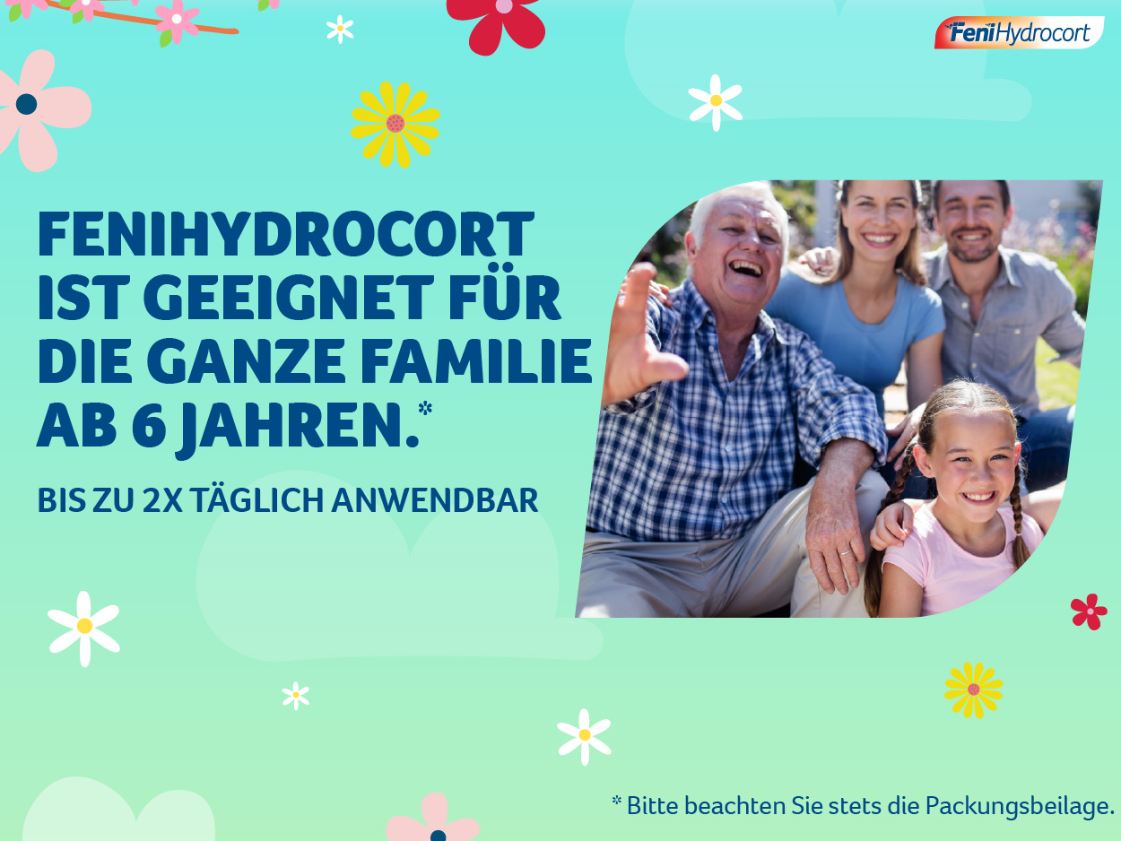 FeniHydrocort Creme 0,5% Tube und Faltschachtel, 30g, am Strand.